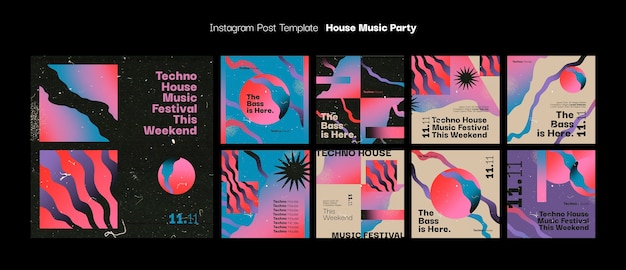 PSD house music party template design