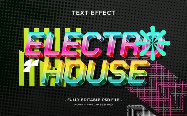 PSD house music text effect