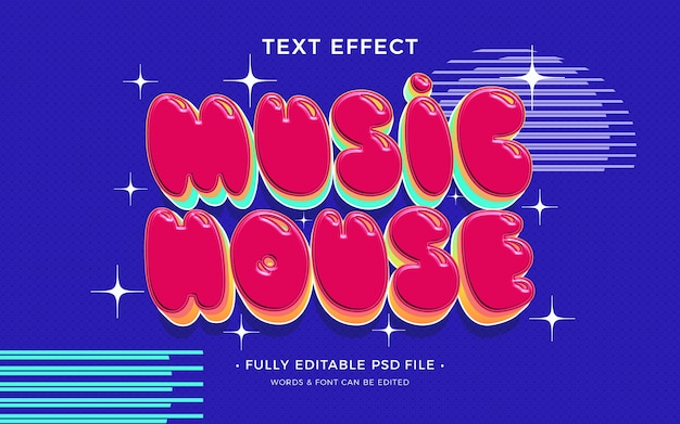 House music text effect