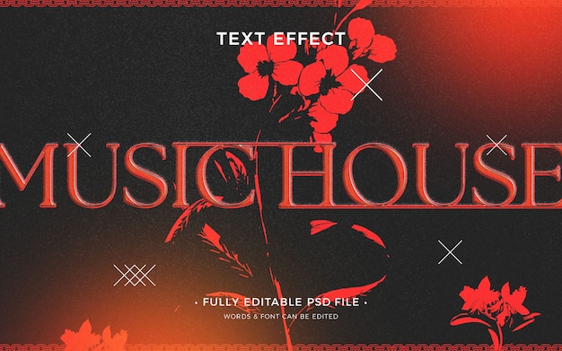 PSD house music text effect