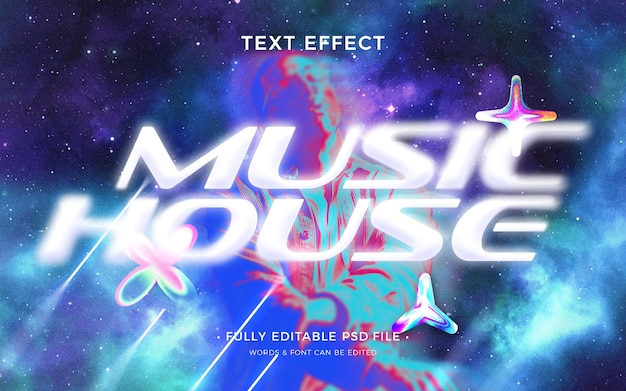 PSD house music text effect