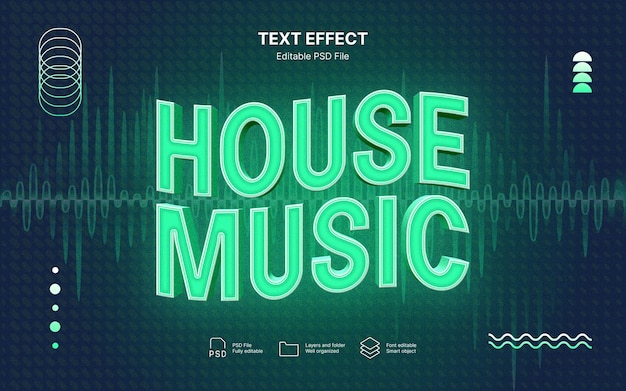 PSD house muziek tekst effect