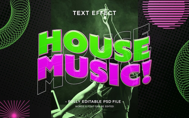 PSD house muziek teksteffect