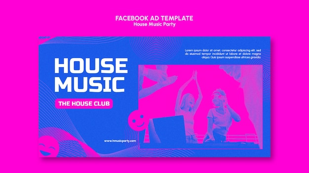 PSD house muziekfeest facebook sjabloon