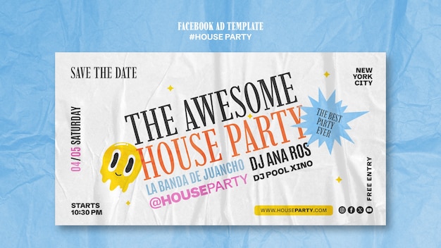 House party facebook template