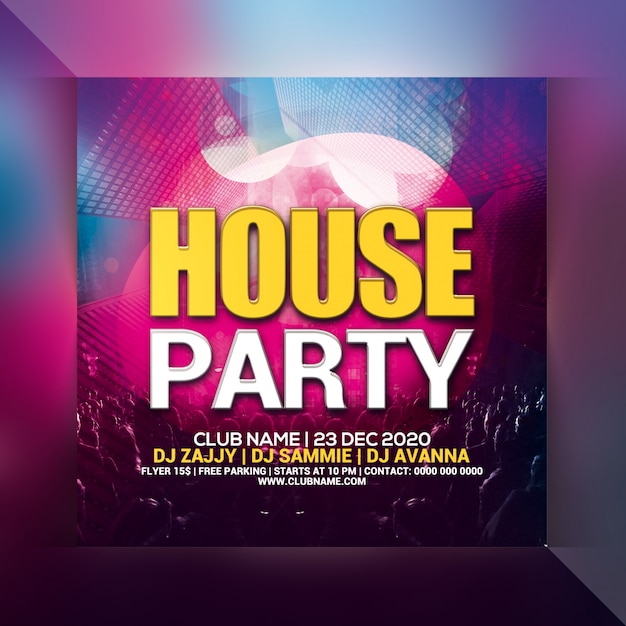 PSD house party flyer