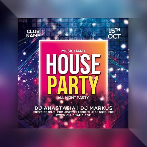 PSD house party flyer