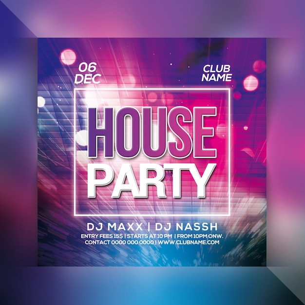PSD house party flyer