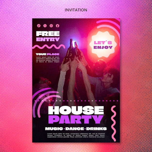 House party invitation template