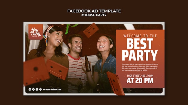 PSD house party template design