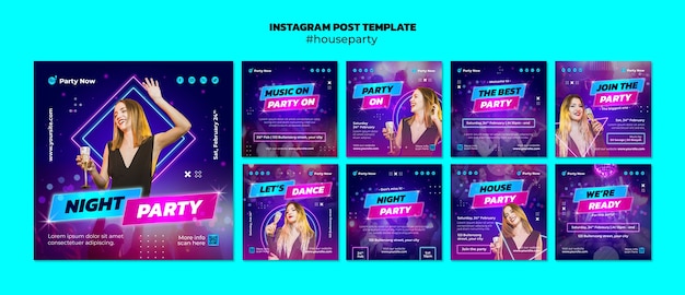 PSD house party template design