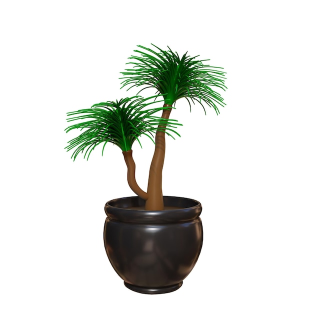 PSD house plants 3d illustration