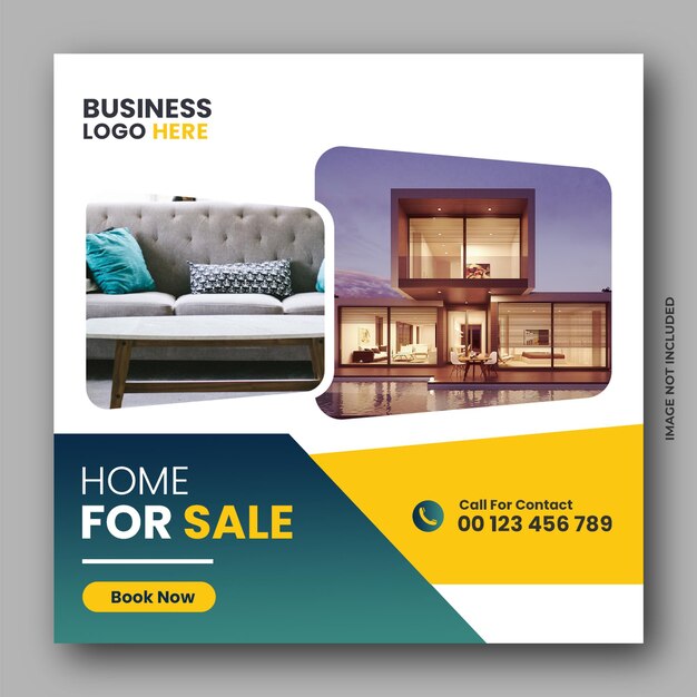 House property real estate house square social media post or instagram banner template