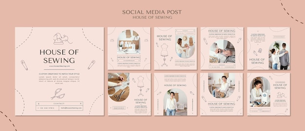 PSD house of sewing social media post