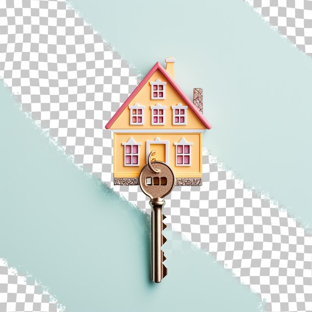 PSD house shaped trinket key on transparent background