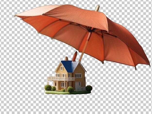 House under the umbrella protection insurance concept