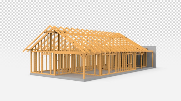 house under construction with transparent background