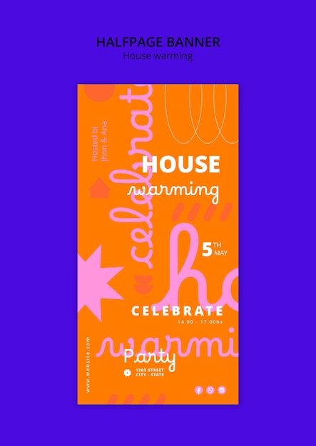 PSD house warming party template