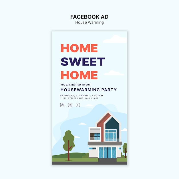 House warming template design