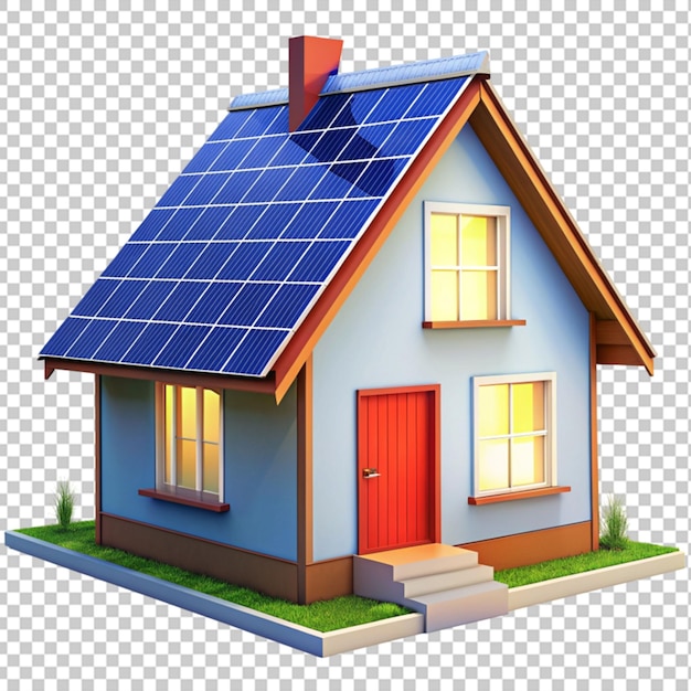 Casa con pannello solare sul tetto png