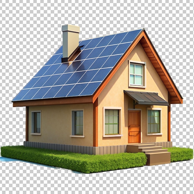 PSD house with solar panel on roof png