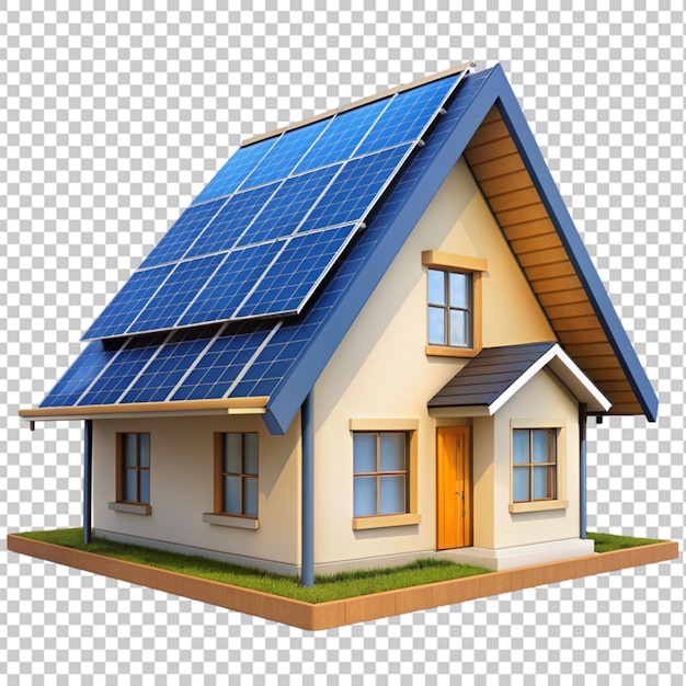 PSD house with solar panel on roof png