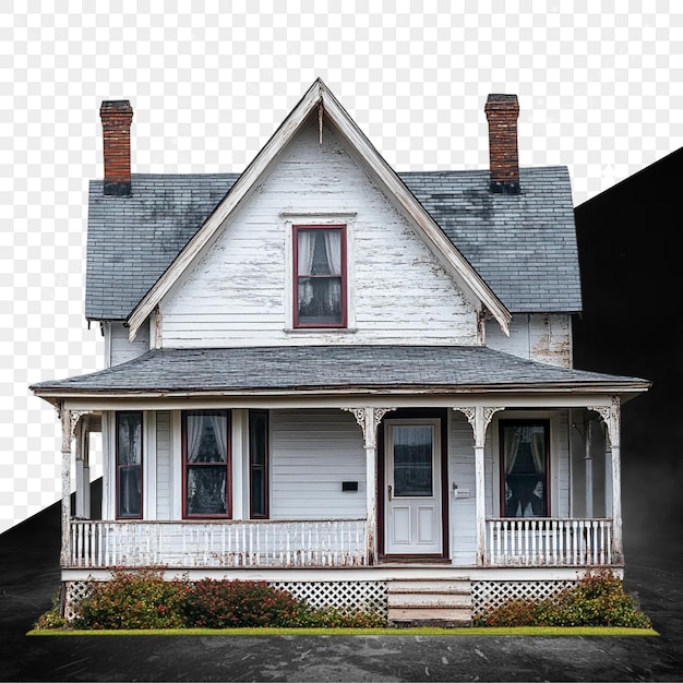 a house with a white house and a black background