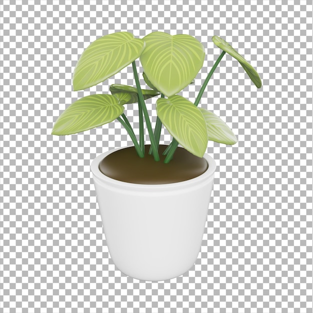 Houseplant 3d illustration