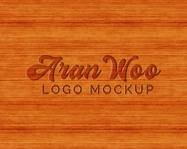 PSD hout geperst logo mockup