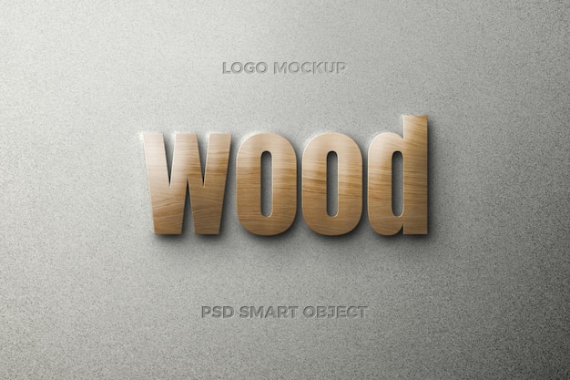 Hout tekststijleffect met tekstsjabloonontwerp