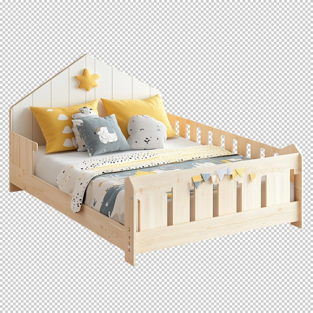 Houten bed met luifel