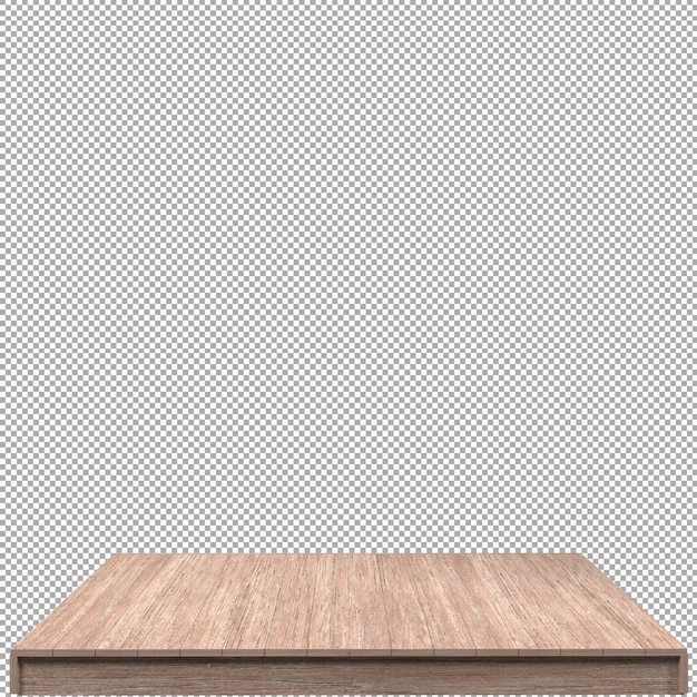 Houten bord 3d render geïsoleerd