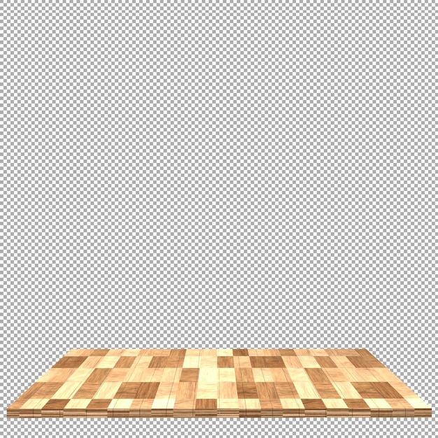 Houten bord 3d render geïsoleerd