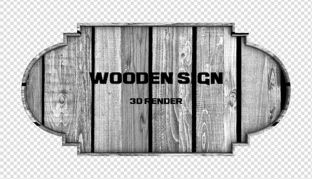 PSD houten bord 3d render