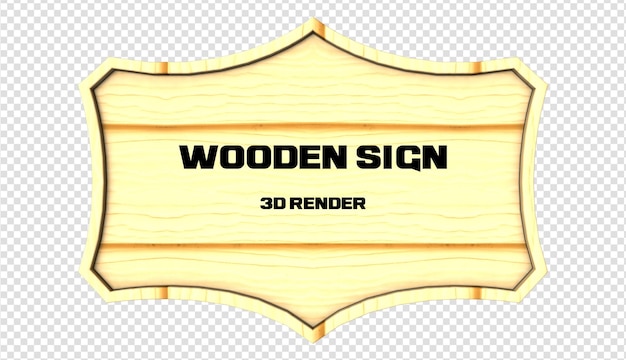 PSD houten bord 3d render