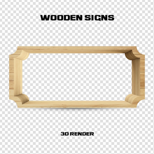 PSD houten bord 3d render