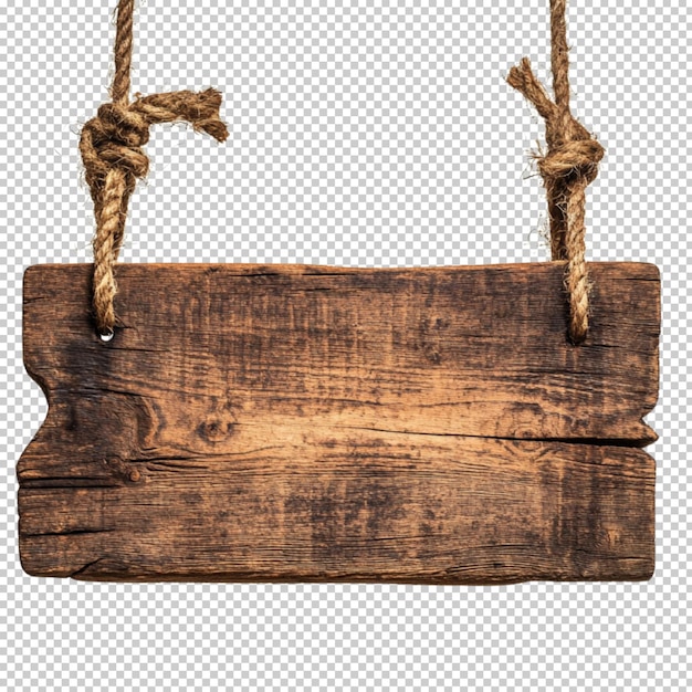 Houten bord en bord geïsoleerd op een doorzichtige achtergrond