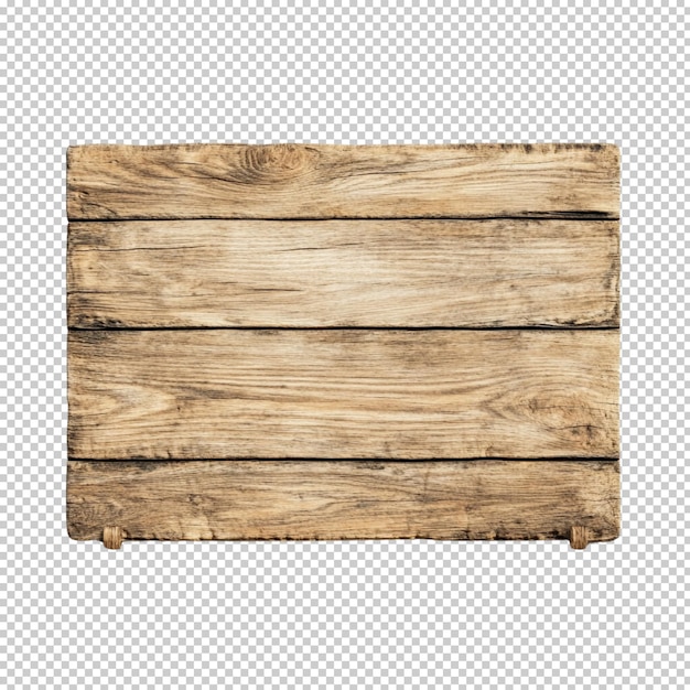 Houten bord en bord geïsoleerd op een doorzichtige achtergrond