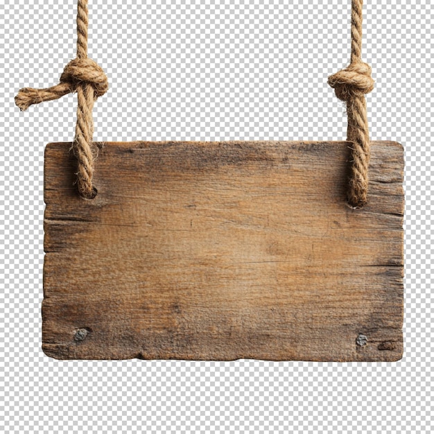 Houten bord en bord geïsoleerd op een doorzichtige achtergrond