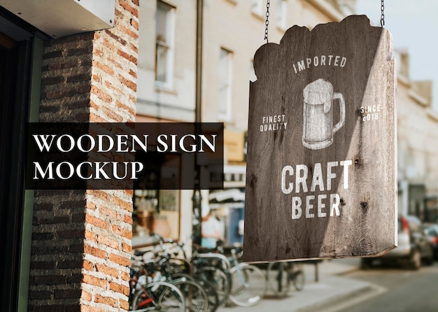 Houten bordmodel, realistisch psd-ontwerp voor bars