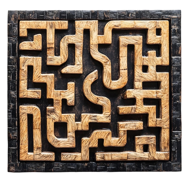 Houten doolhofpuzzel
