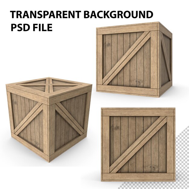 PSD houten doos png