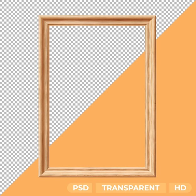 PSD houten frame geïsoleerd op transparante achtergrond