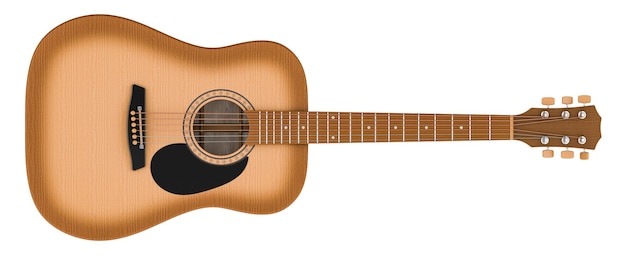 Houten gitaar 3D-weergave geïsoleerd op transparante achtergrond