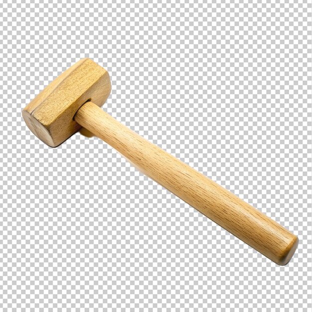 PSD houten hamer op doorzichtige achtergrond