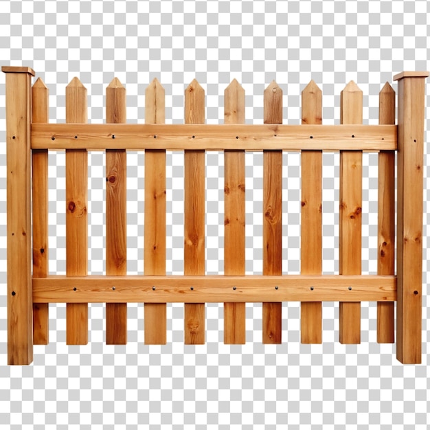 PSD houten hek geïsoleerd op een doorzichtige achtergrond