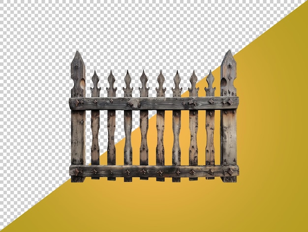 PSD houten hek met doorzichtige achtergrond