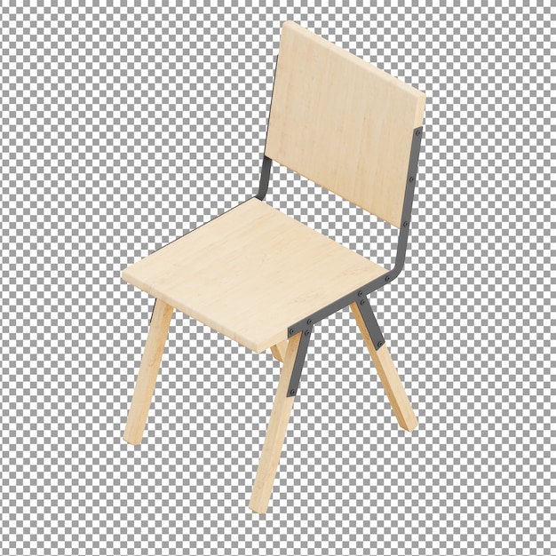Houten isometrische stoel