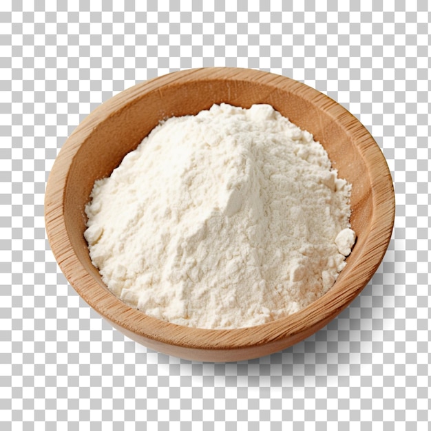 Houten kom meel geïsoleerd op transparante achtergrond png psd