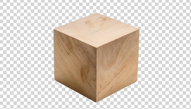 PSD houten kubus geïsoleerd op een doorzichtige achtergrond